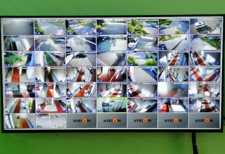 CCTV monitoring at the Bago government office