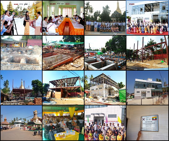 Construction and completion ceremony in Bago