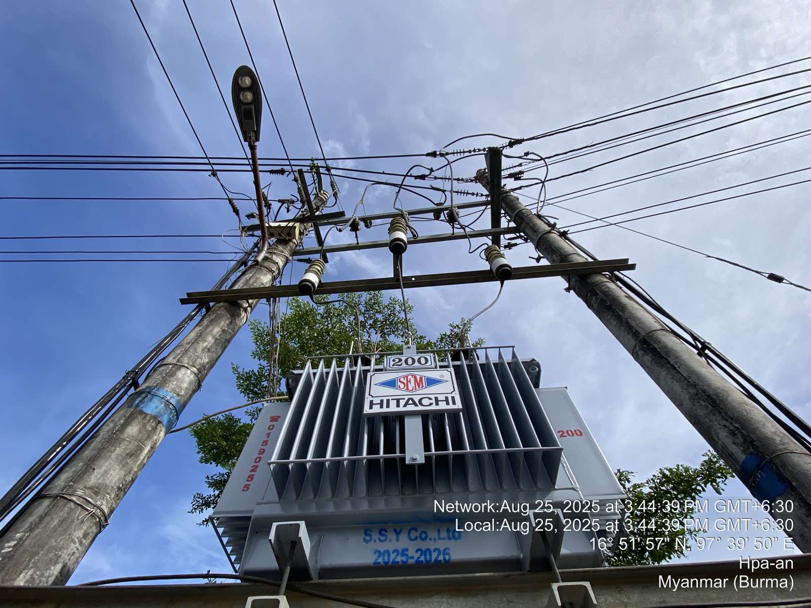Transformer and distribution installation at Hpa-An