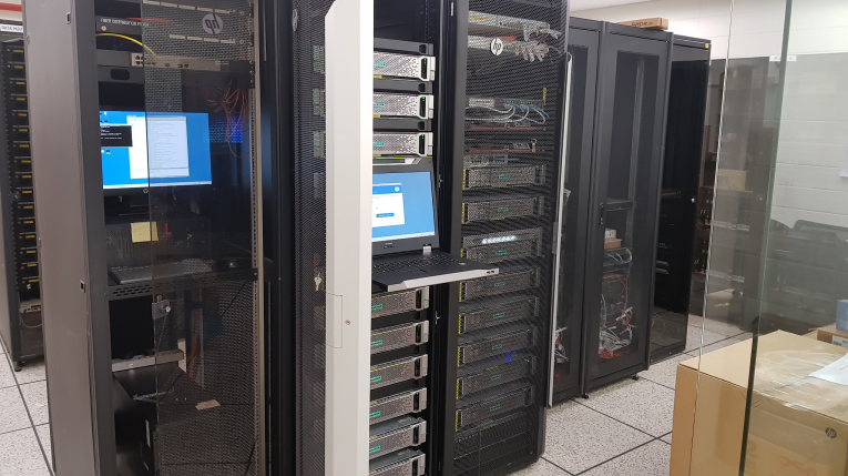Server room and network equipment at Lotte Hotel Yangon